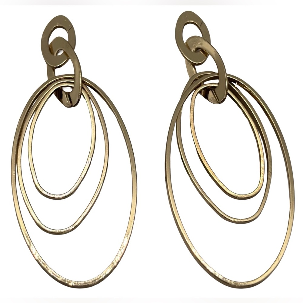 New Sensitive Ears Gold Oval Hoops Earrings